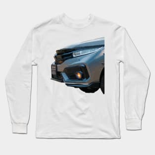 Sleek Silver Honda Civic Vector Front Tee Long Sleeve T-Shirt